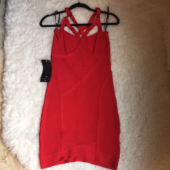 bebe Dresses & Skirts - NWT Bebe Red Bandage Dress Size L